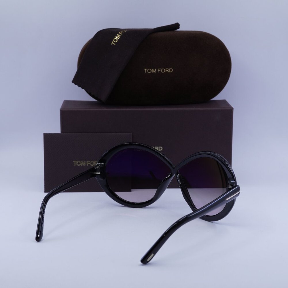 Tom Ford Jada FT1070 01B Geometric Sunglasses - Black/Smoke - Picture 10 of 10